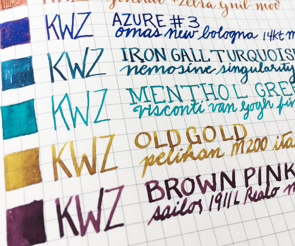 Fountain Pen Ink Samples