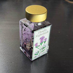 EMPTY Diamine Ink Bottle in Deadly Nightshade - 50ml Capacity with Skulls