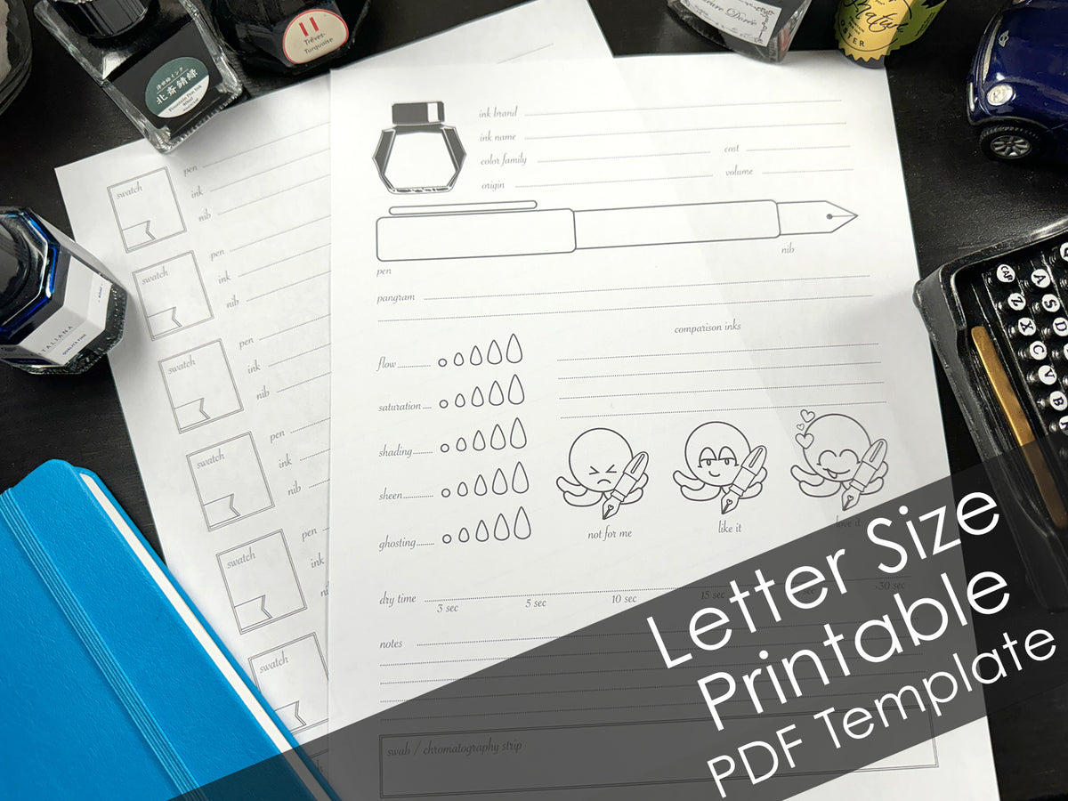 Ink Journal Front InkJournal Review Log Downloadable Template - Letter Size – inkjournal