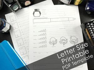 InkJournal Review Log Downloadable Template - Letter Size