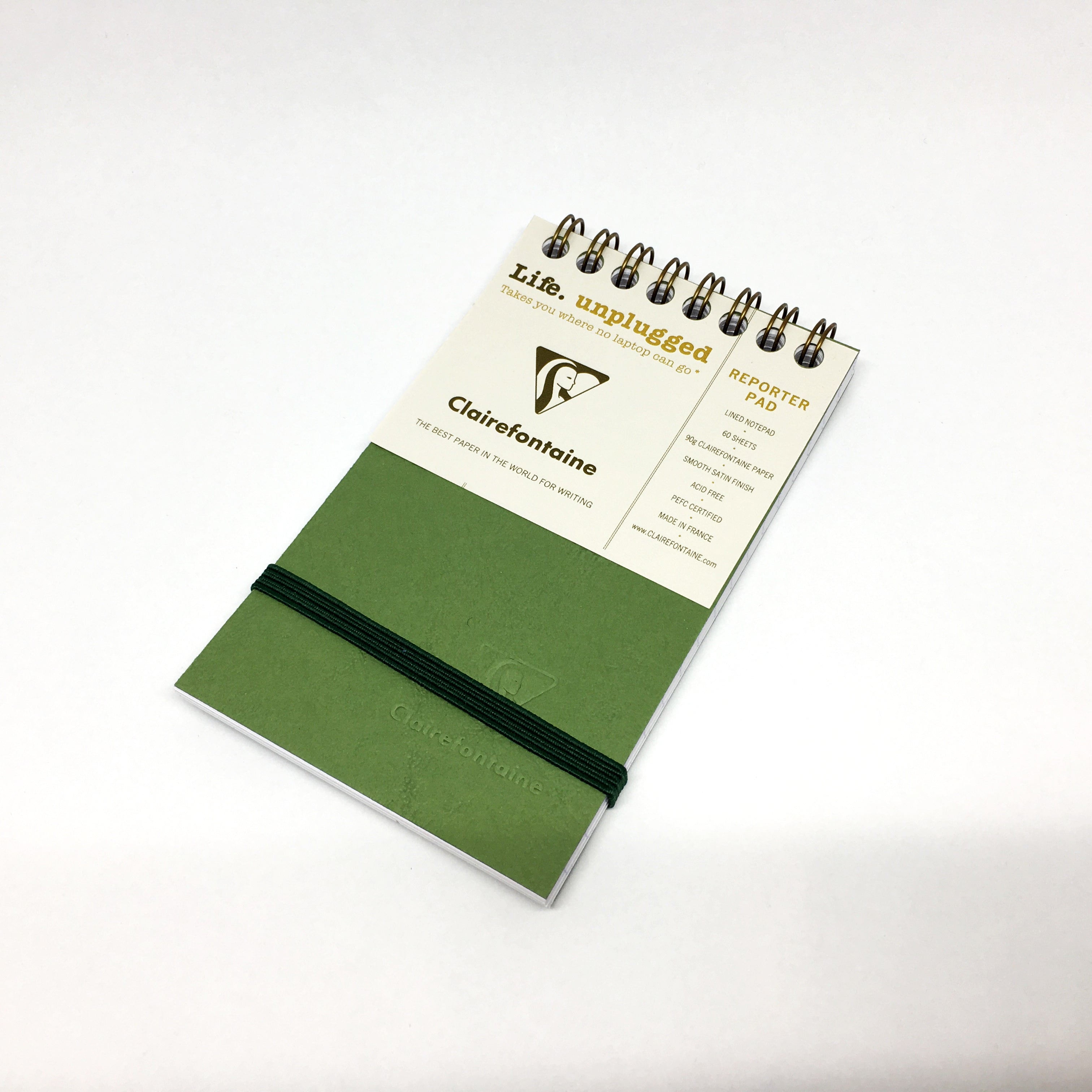 Clairefontaine Wirebound Reporter Pad with Elastic Closure - 60 Sheets