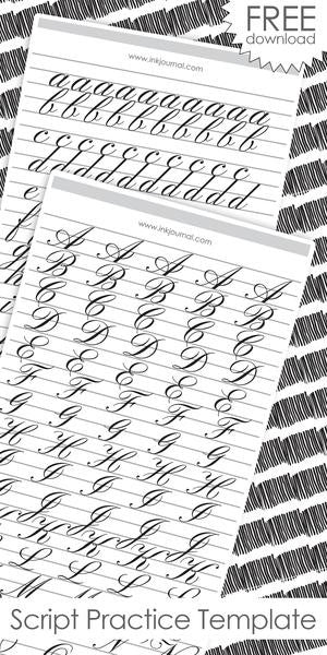 InkJournal Midori Regular TN Script Writing Practice Printable Template