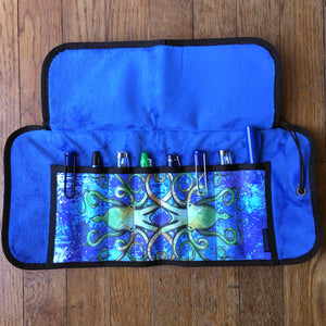 Rickshaw Bags x InkJournal Exclusive Inktopus Deluxe 8-Pen Roll - Neptune Blue